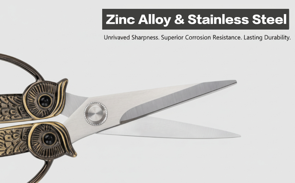 WARMHEART Owl Kitchen Scissors All Purpose, Stainless Steel Heavy Duty Sharp Shears for Meat, Chicken, Fish, Poultry, Herb, Bread (Golden, Medium)