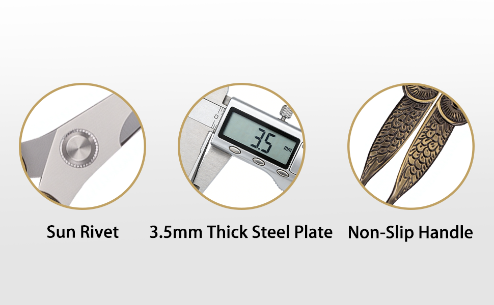 WARMHEART Owl Kitchen Scissors All Purpose, Stainless Steel Heavy Duty Sharp Shears for Meat, Chicken, Fish, Poultry, Herb, Bread (Golden, Medium)