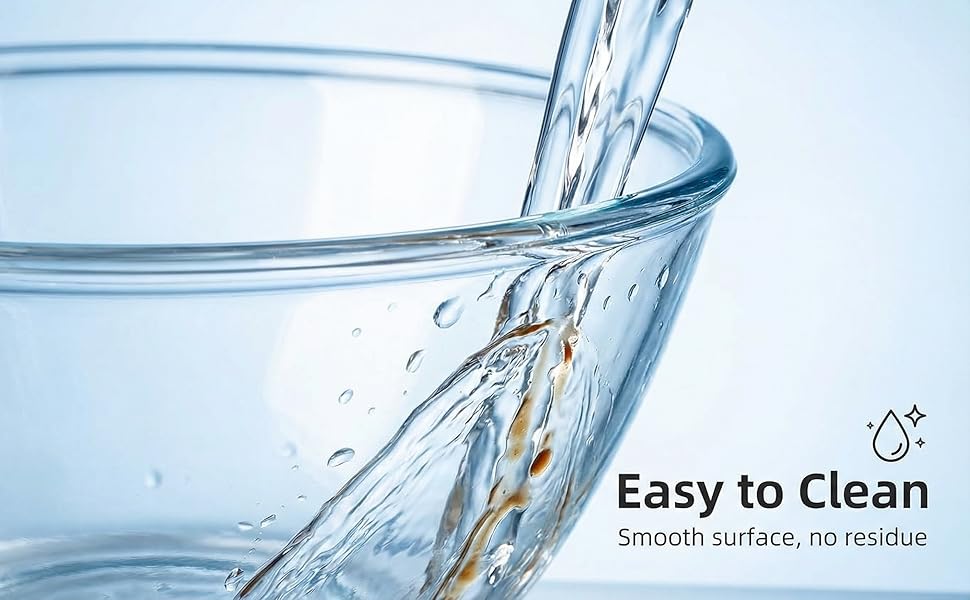 Borosilicate Glass Mixing Bowls, Set of 3 (2.8, 2.2, 1.1QT) - Heavy-Duty, Scratch Resistant & Lead-Free. Oven, Microwave, Dishwasher & Freezer Safe. Ideal for Meal Prep, Baking, Serving.