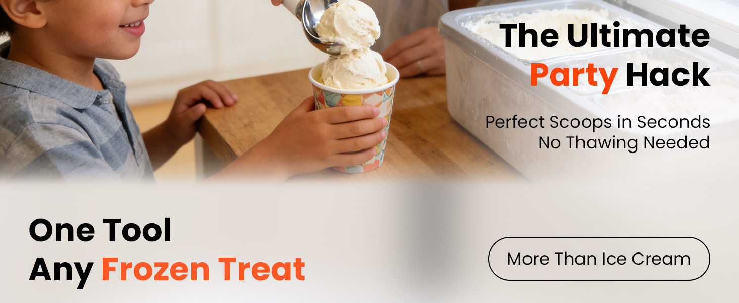 Heated Ice Cream Scoop, Electric Ice Cream Scooper Rechargeable - 3400mAh Battery, LED Display, Heating Up to 158°F for Hard Ice Cream, Gelato, Frozen Yogurt & Sorbet