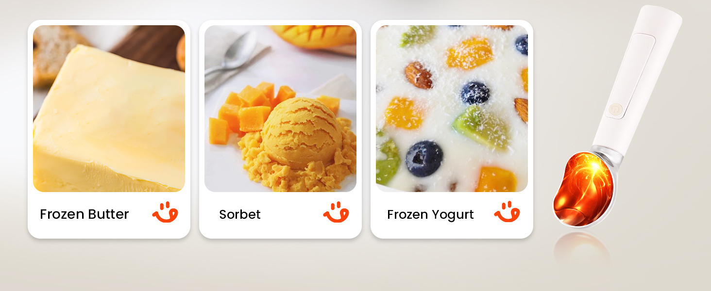 Heated Ice Cream Scoop, Electric Ice Cream Scooper Rechargeable - 3400mAh Battery, LED Display, Heating Up to 158°F for Hard Ice Cream, Gelato, Frozen Yogurt & Sorbet