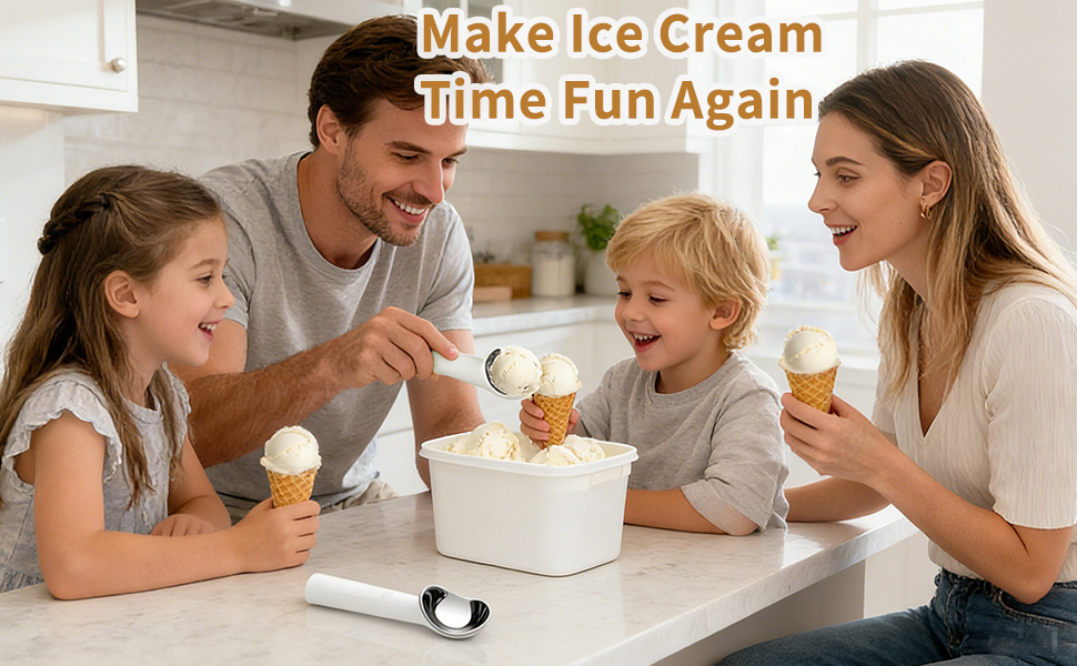 Heated Ice Cream Scoop, Electric Ice Cream Scooper with 158°F Rapid Heat, USB Rechargeable Icecream Scoop, Waterproof IP67 Design for Hard Ice Cream, Ideal Gift for Dessert Lovers