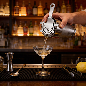 Kirecoo 2PCS Stainless Steel Cocktail Strainer, Bar Drink Strainer with High-Density Spring, Bar Tools Cocktail Shaker Accessories for Smooth Drink Pouring, Fits Boston Shakers and Mixing Glasses