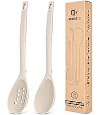 Silicone Cooking Utensils Set, 9 Pcs Heat Resistant Kitchen Utensils with Back Hooks, BPA Free Kitchen Tools with Spatulas, Spoons, Skimmer and Pasta Fork for Non Stick Cookware (BLACK)