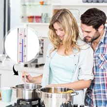 2026 Upgraded Candy Thermometer Deep Fry Thermometer with Pot Clip Instant Read Glass Thermometer Candy, Fry, Jam, Sugar, Syrup, Jelly Thermometer Food Thermometer Kitchen Accessories for Home Cooking