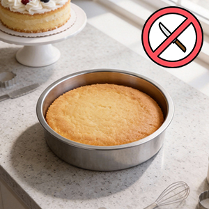 tifanso Set of 3 Stainless Steel Cake Pans - 8 Inch Round Layer Cake Baking Pan Molds, Stackable Even Heating Baking Set, Dishwasher Safe Bakeware Tins for Home Bakers, Birthday Party Wedding