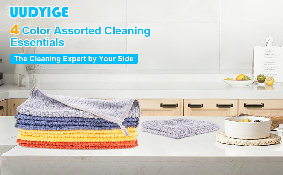 Microfiber Cleaning Cloth,10 Pack Cleaning Towels for Dish Drying Washing, 12
