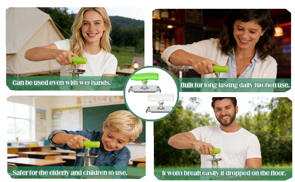 Cap Crack Jar Opener, Cap Crack Bottle Opener, Mutil Lid Opener, Non-slip Ergonomic Grip Bottle Opener for Weak Hands