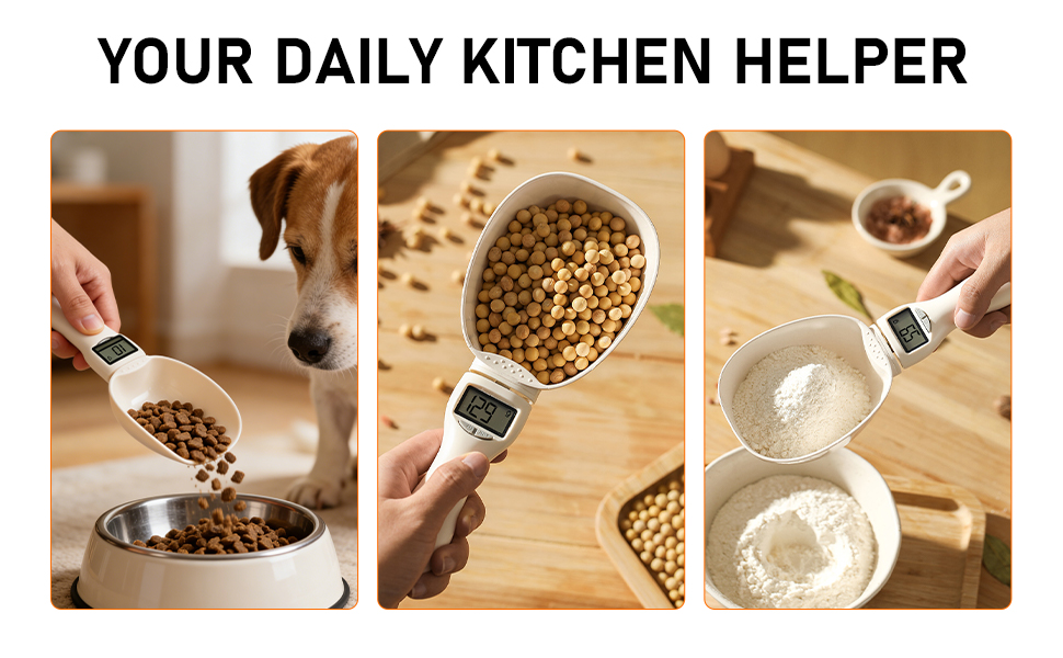 Digital Measuring Spoon Scale, Accurate Electronic Measuring Spoon with Conversion, Polygons Electric Measuring Spoon with LCD Display, for Weighing Baking Cooking