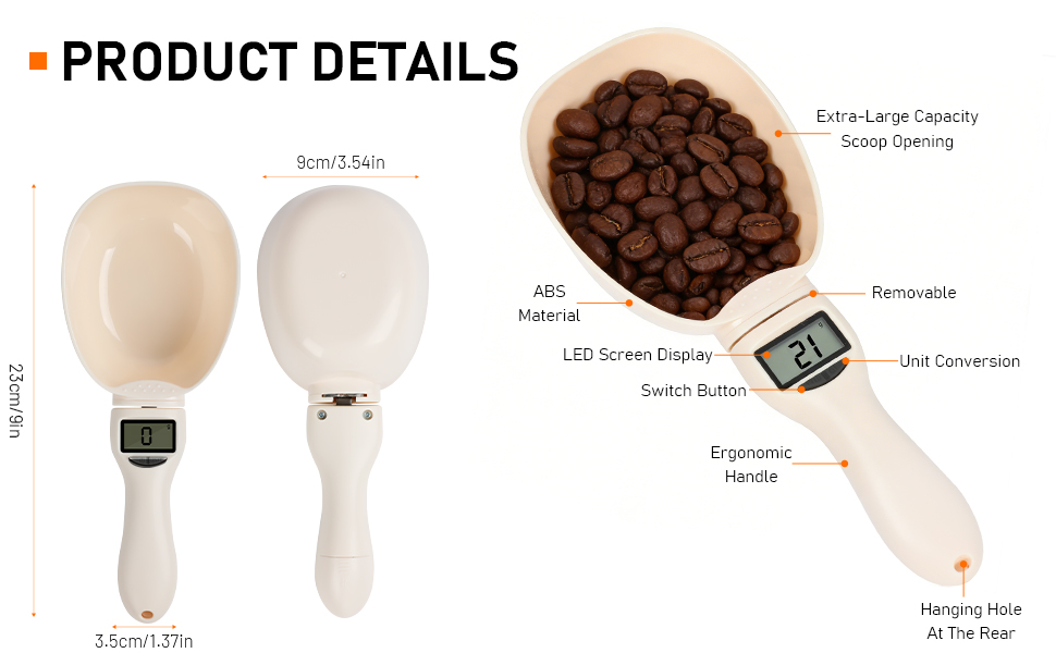 Digital Measuring Spoon Scale, Accurate Electronic Measuring Spoon with Conversion, Polygons Electric Measuring Spoon with LCD Display, for Weighing Baking Cooking
