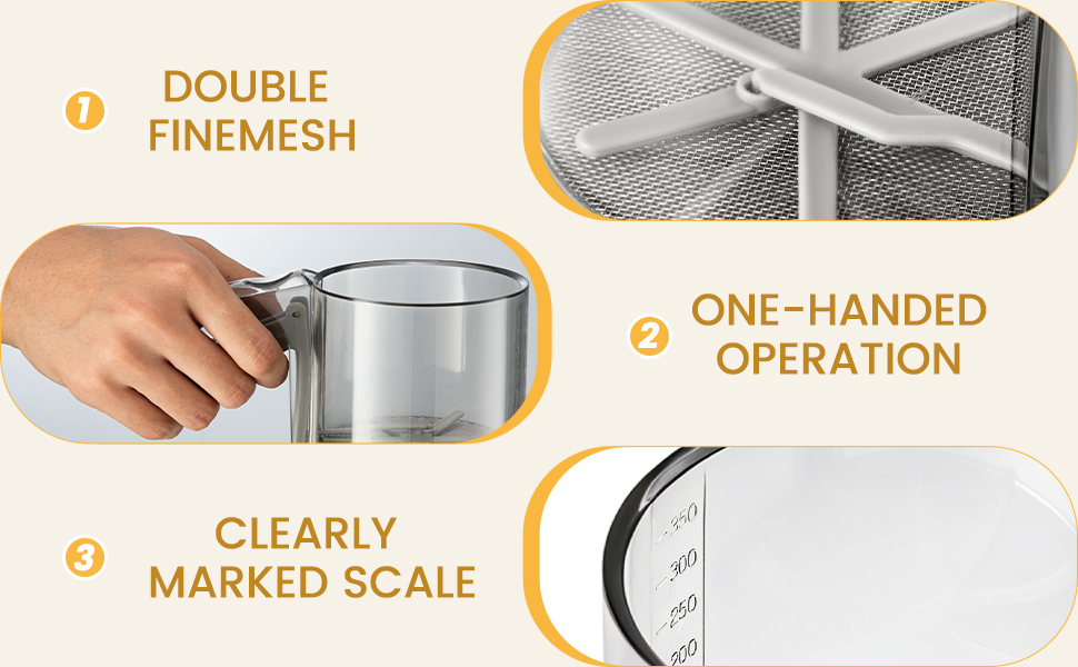 3 Cup Flour Sifter, Sifter for Baking Sifter Handheld Baking Sieve Food-Grade Double-Filter Stainless Steel Flour Sifter Non-Rust Sifter used for Rapid Screening of Flour Apricot Flour Sugar Powder