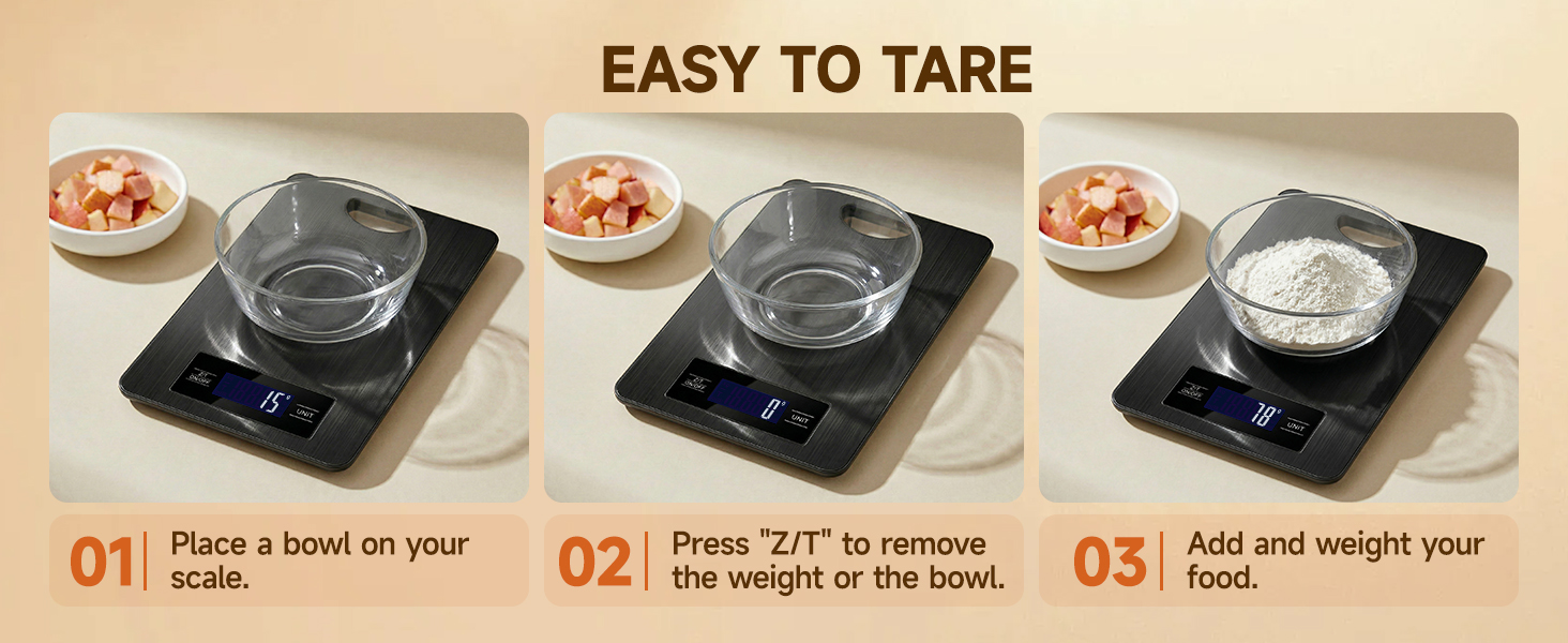 Digital Kitchen Scale & Food Weight Scale with Hang Loop, 11lb Baking Scale for Home and Kitchen. Precise Kitchen Scales Digital Weight Grams and Ounces, Digital Food Scale(Black)