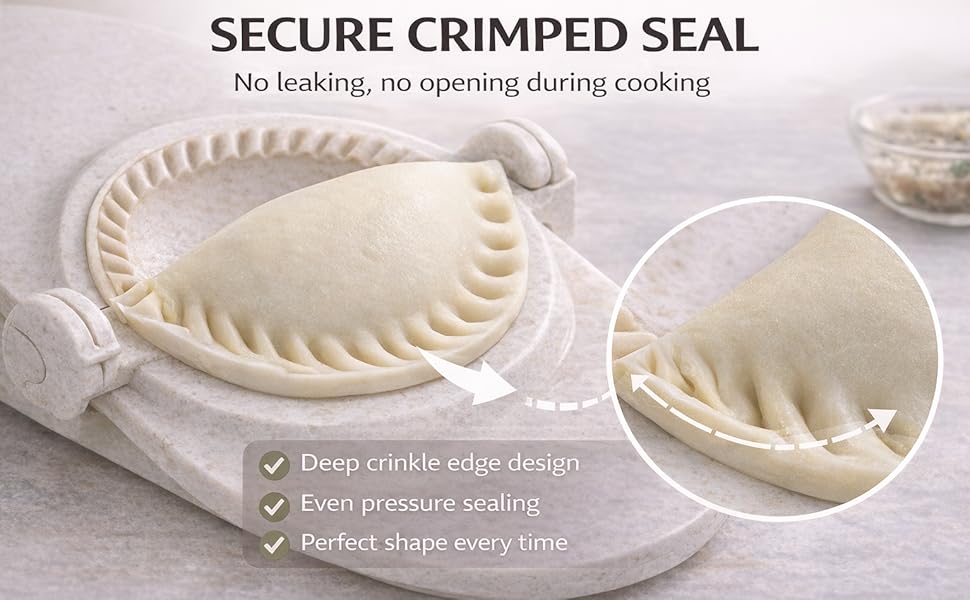 Dumpling Maker Set with Dough Cutter, Easy One-Press Dumpling & Pastry Press Mold for Home Cooking, No Leaking, Secure Seal, 3 Sizes (4
