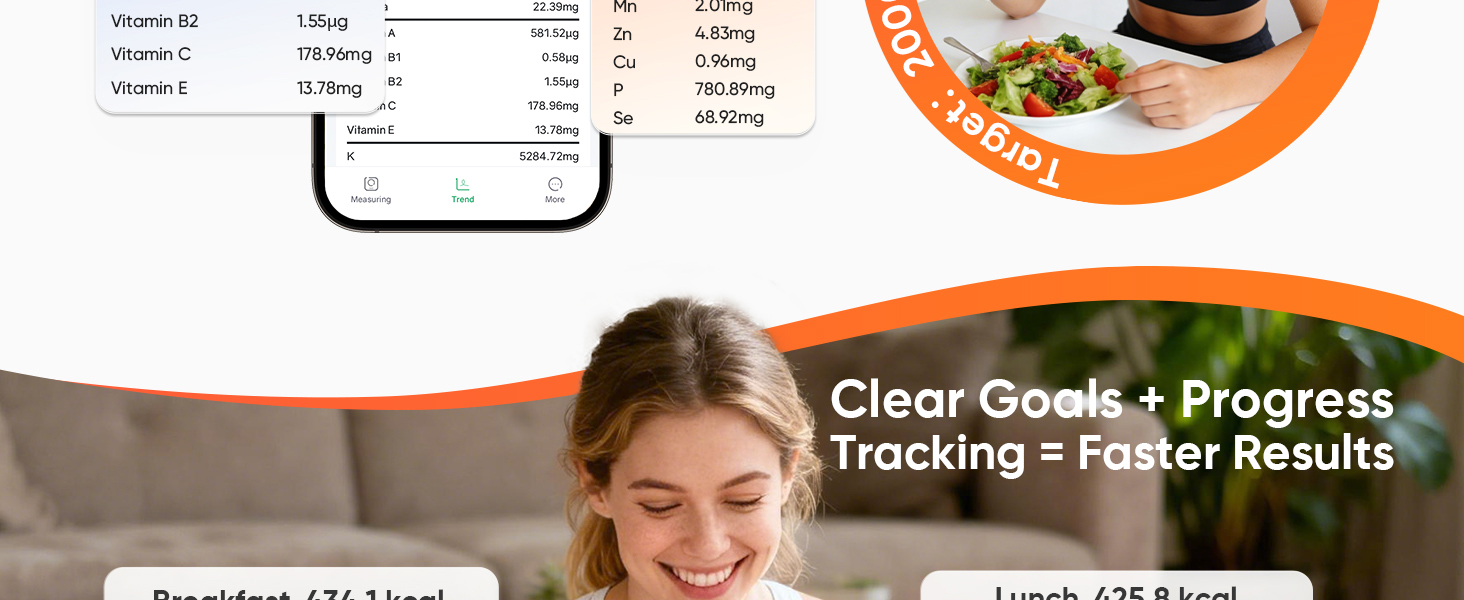 Smart Food Scale with Nutritional Calculator, Free APP with 24 Nutrients Tracking, Calorie, Macro, Premium Stainless Steel Digital Food Scale for Meal Prep Weight Loss, Grams/Ounces, 11lb Capacity