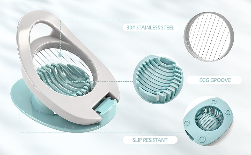 BlingKingdom Egg Slicer Easy to Clean Egg Cutter with Stainless Steel Wire for Kitchen Soft Fruit, Strawberrys kiwis Sandwiches Salads