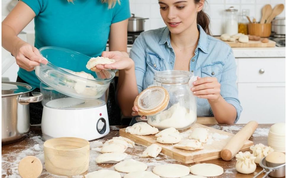 Wooden Dumpling Wrappers Maker, Ball Rolling Manual Dumpling Wrapper Mould With Dough Press, Reusable Round Ravioli Makers For Making Dumplings, Pies, Ravioli, Pasta, Meat Pies At Home