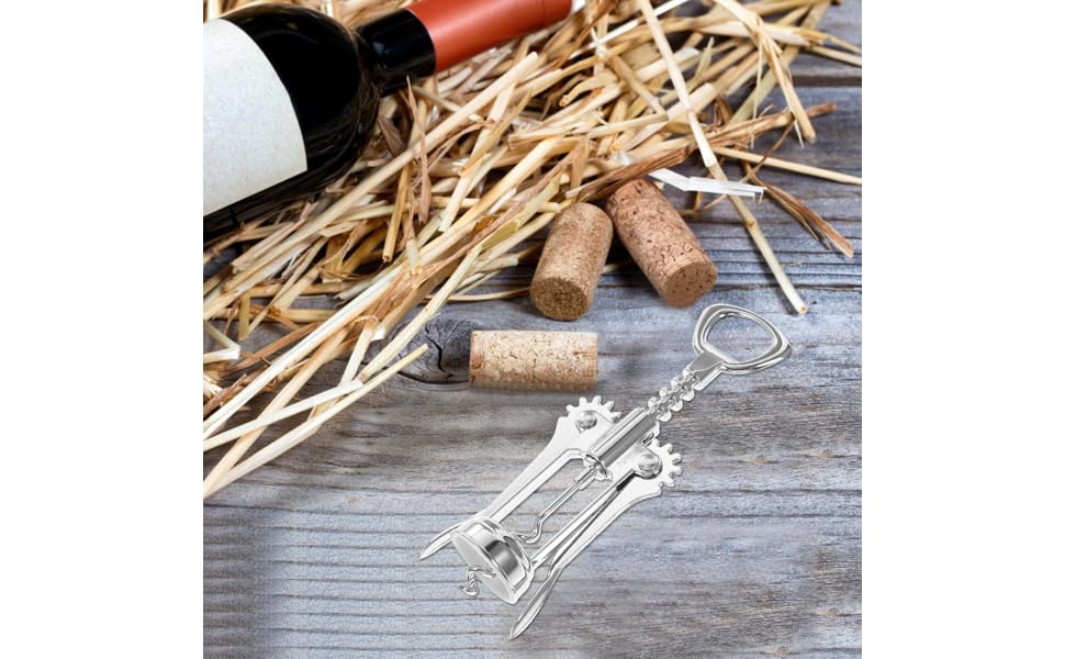 jojofuny Metal Lever Corkscrew Wine Bottle Opener Manual Metal Bottle Opener for Home and Party Use Bar Tool