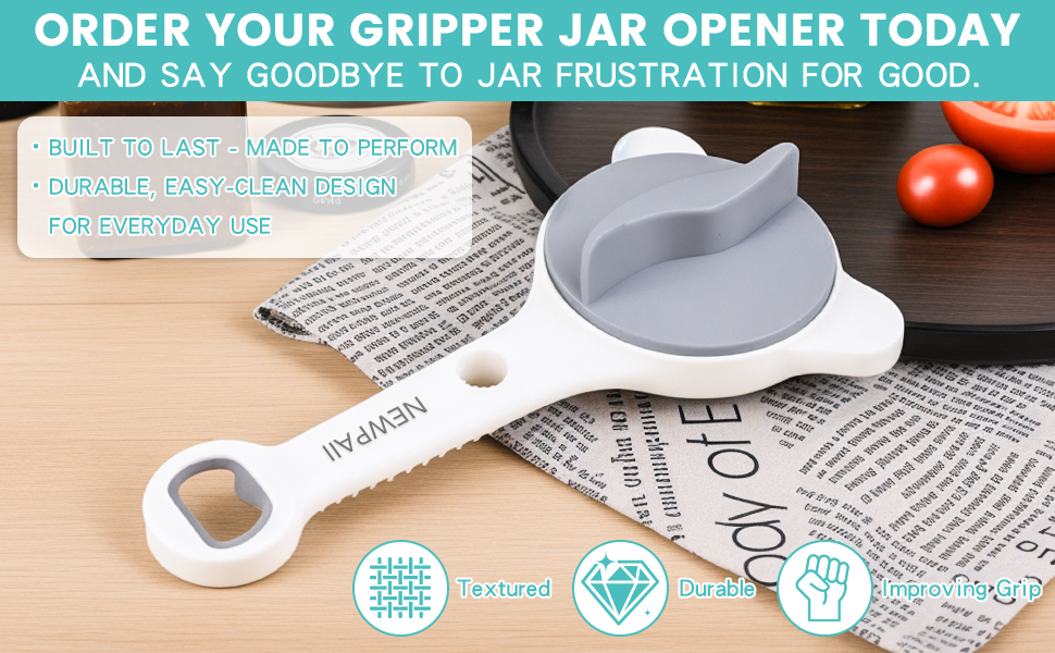 Jar Opener for Weak Hands, Seniors & Arthritis – Adjustable 4-in-1 Bottle & Can Opener with Non-Slip Pad – for Large Pickle Jars, Soda, Wine – Left-Handed & Kid-Friendly, Dishwasher Safe