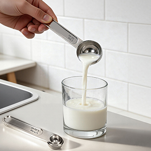 Stainless Steel Measuring Cups and Spoons Set, 8 PCS Long Handle Measure Cups and Spoons Premium Stackable Measuring Cups for Kitchen Cooking & Baking, Dry & Liquid Dishwasher Safe