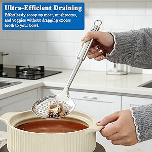 Berglander Kitchen Skimmer Slotted Spoons for Straining 2 pcs 13