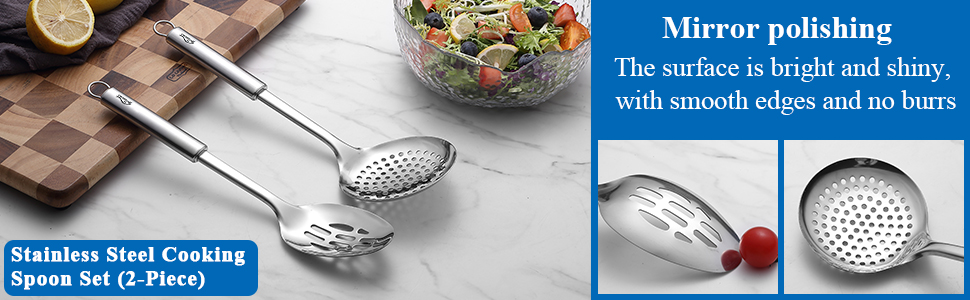 Berglander Kitchen Skimmer Slotted Spoons for Straining 2 pcs 13