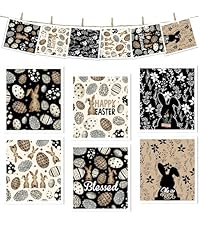 Easter Swedish Dishcloths for Kitchen, 6 Pack Reusable Black Bunny Eggs Dish Cloths Towels, Absorbent Rabbit Floral Sponge Cleaning Towel Wipes for Spring Kitchen Cooking Home Decoration Gift