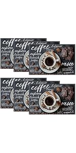 Retro White Daisy Floral Placemats Set of 6,12 x 18 Inch Table Mats Washable Heat Resistant Linen Fabric Rectangle Place Mat for Party Home Kitchen Dining