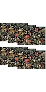 Retro White Daisy Floral Placemats Set of 6,12 x 18 Inch Table Mats Washable Heat Resistant Linen Fabric Rectangle Place Mat for Party Home Kitchen Dining