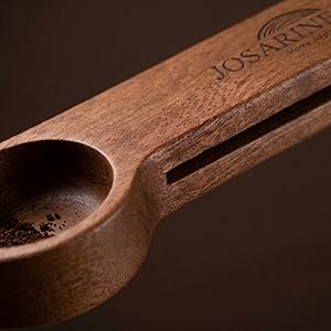 2-Pack Wooden Coffee Scoop, 2-in-1 Solid Sapele Wood Measuring Spoon & Bag Sealer for Ground Beans, Espresso, Tea - One-Piece Minimalist Coffee Accessories