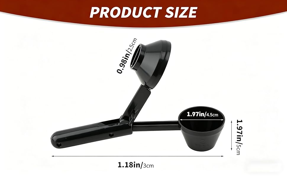 2pcs Coffee Scoop and Funnel for Reusable K Cup,Protein Scoop Funnel,Coffee Powder Scoops,Coffees Measuring Spoons 2 Tablespoon or Ground Coffees(COLOR:Black)