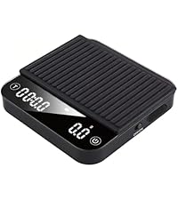 ShanSon Mini Coffee Scale with Timer,0.1g High Precision Espresso Scale,2kg/0.1g Digital Kitchen Scale with Flow Rate,USB-C Rechargeable,Waterproof Surface,Auto Timer for Pour Over & Espresso,Black