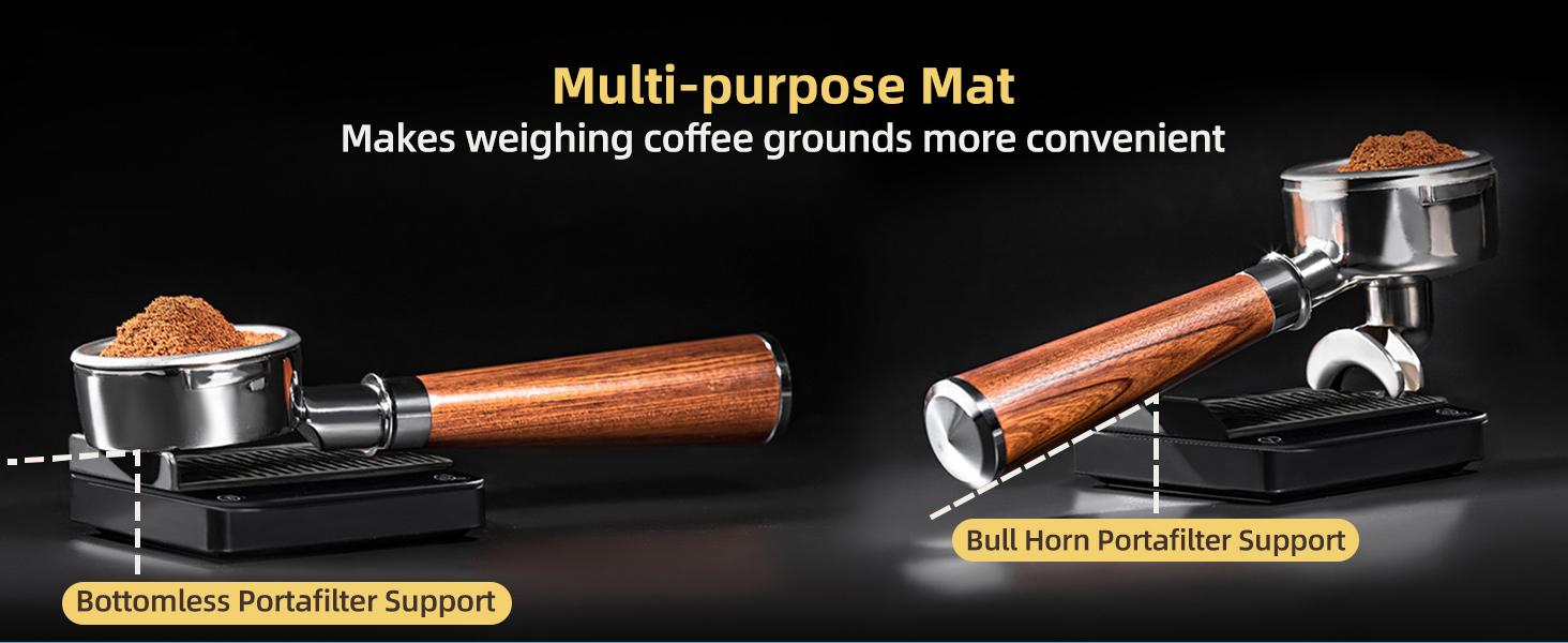 ShanSon Mini Coffee Scale with Timer,0.1g High Precision Espresso Scale,2kg/0.1g Digital Kitchen Scale with Flow Rate,USB-C Rechargeable,Waterproof Surface,Auto Timer for Pour Over & Espresso,Black