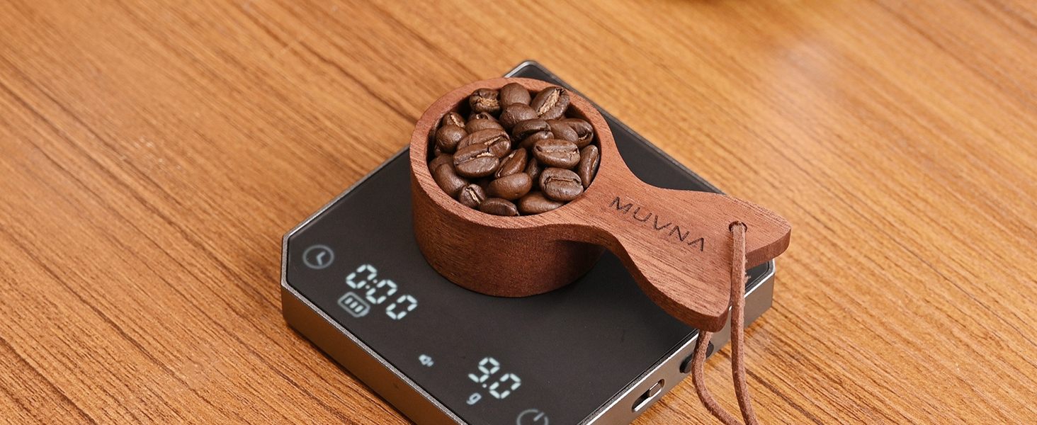 Walnut Coffee Scoop - 10g Wooden Measuring Spoon, Handcrafted Coffee Bean Scoop for Ground Coffee & Tea, Kitchen Accessories Gift for Coffee Lovers