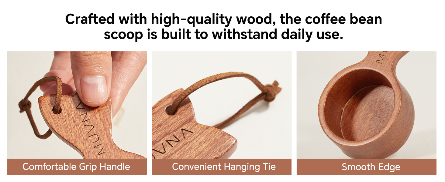 Walnut Coffee Scoop - 10g Wooden Measuring Spoon, Handcrafted Coffee Bean Scoop for Ground Coffee & Tea, Kitchen Accessories Gift for Coffee Lovers