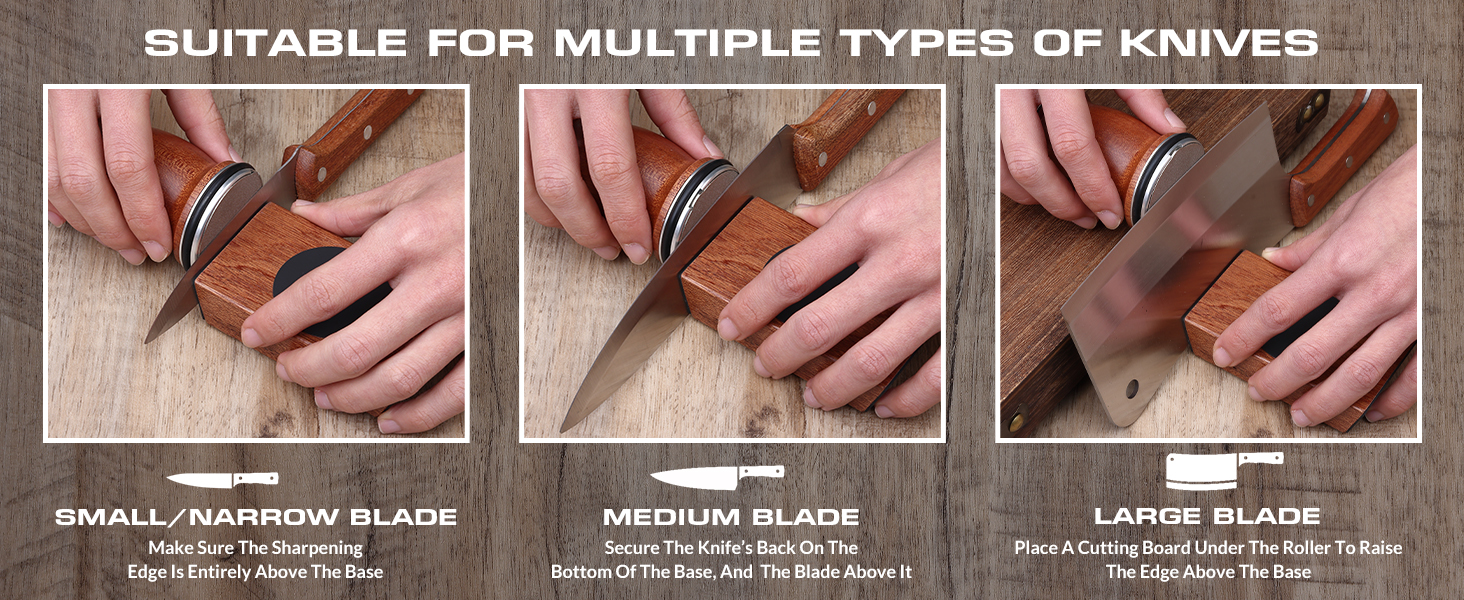 Rolling Knife Sharpener Kit, Kitchen Knife Sharpener with Replaceable Discs Diamond & Ceramic Knife Sharpeners Roller, Magnetic Knife Sharpening Kit with 15 & 20 Degree Base, Afilador De Cuchillos