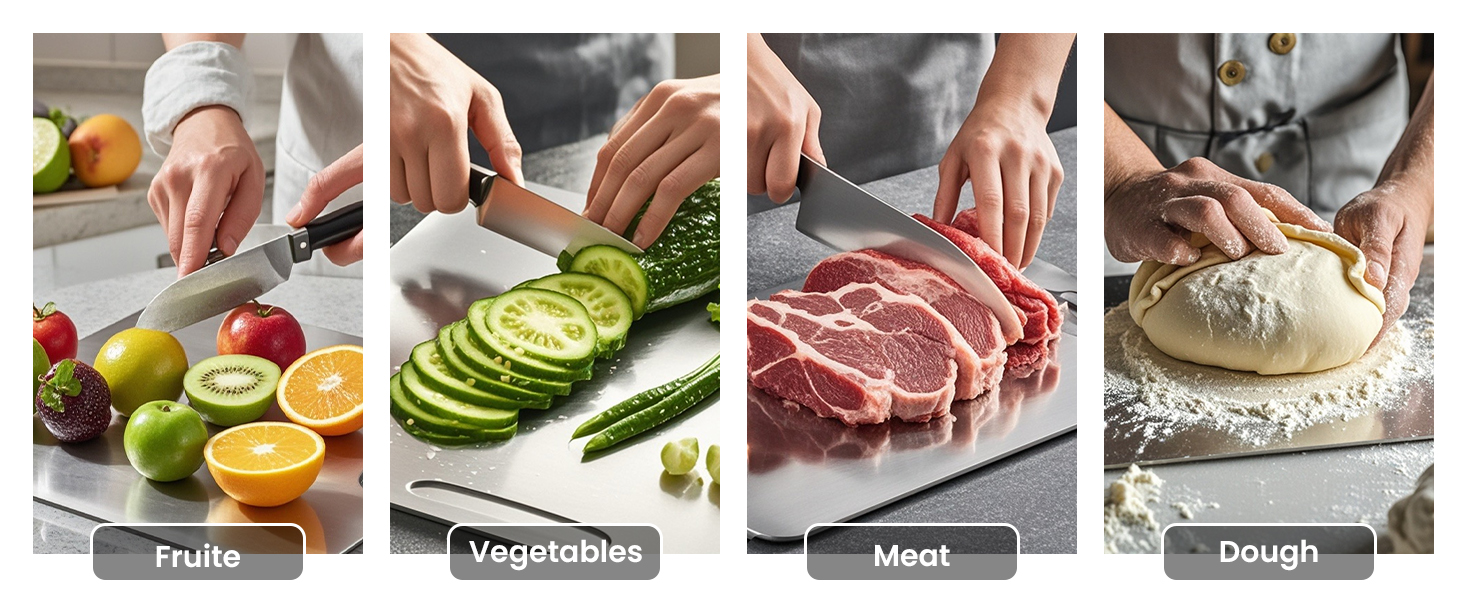 New Titanium Cutting Board - 100% Pure Titanium Cutting Boards For Kitche,Easy to clean, Double-sided food-grade Cutting Board For Meats, Fruits And Vegetables (13 * 9)