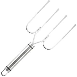 Stainless Steel Turkey Grilled Fork Multi-prong Bbq Cooking Poultry Fork for Oven and Grill Meat Carving Tool