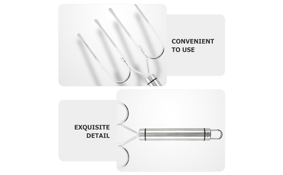 Stainless Steel Turkey Grilled Fork Multi-prong Bbq Cooking Poultry Fork for Oven and Grill Meat Carving Tool