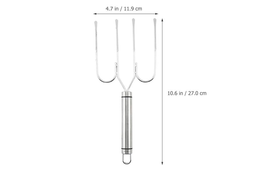 Stainless Steel Turkey Grilled Fork Multi-prong Bbq Cooking Poultry Fork for Oven and Grill Meat Carving Tool